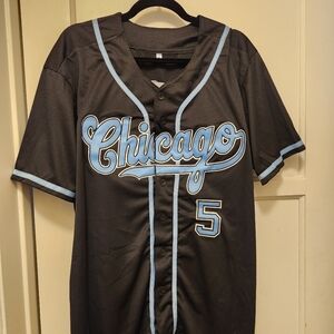 #5 Angel Reese, Chicago Sky, men's baseball style jersey.